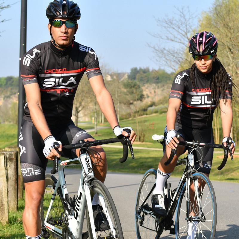 MAILLOT SILA CARBON STYLE 2 VERT - Manches courtes Référence 1628 - V-MAILLOT LACTIKS 