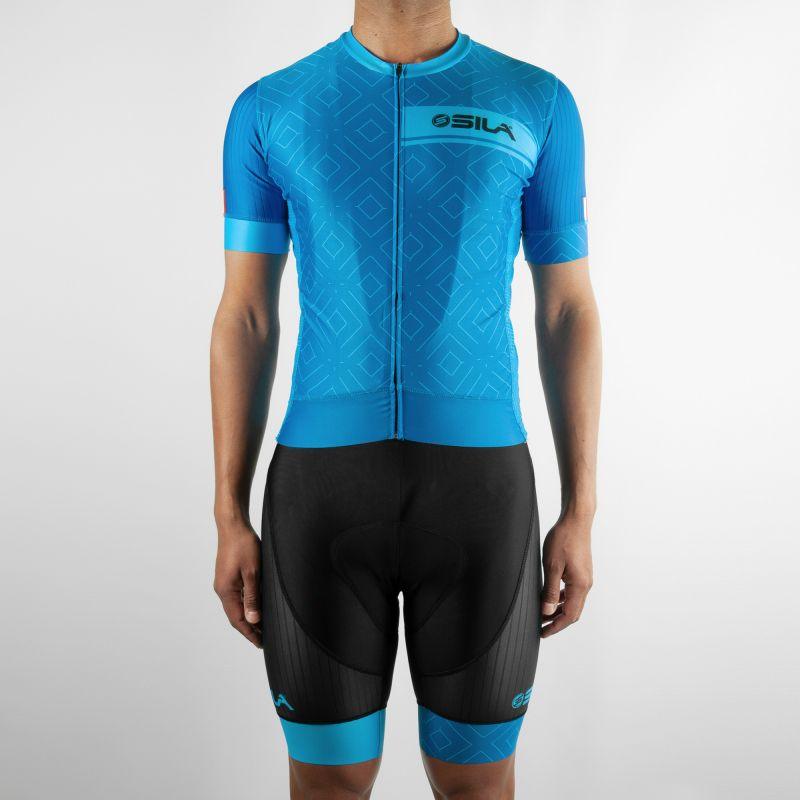 MAILLOT SILA CLASSY STYLE - BLEU – Manches courtes V-MAILLOT SILA SPORT 