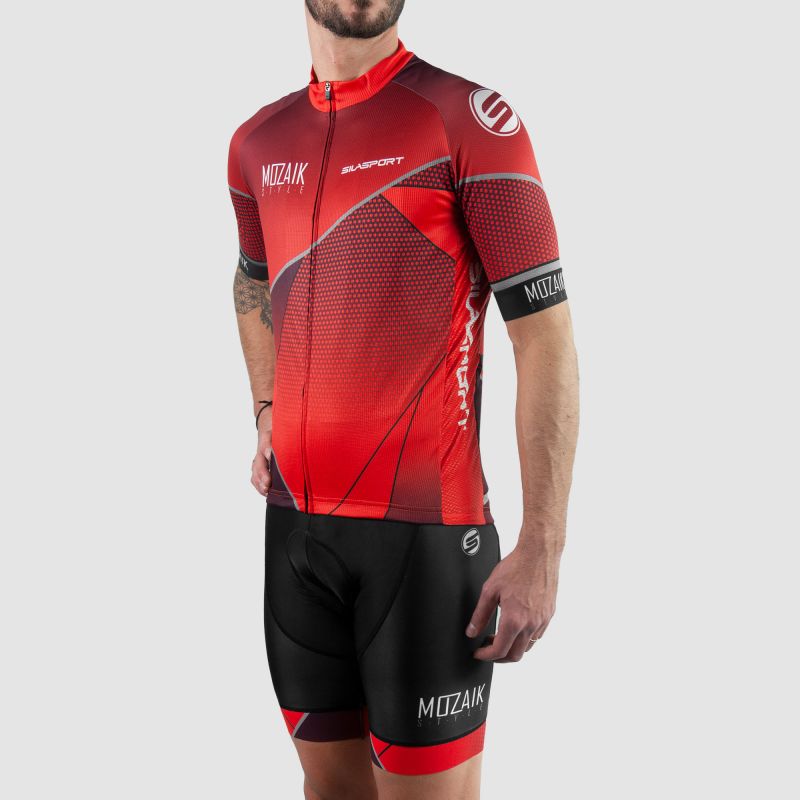 MAILLOT SILASPORT MOZAIK STYLE ROUGE MC V-MAILLOT SILA SPORTS 