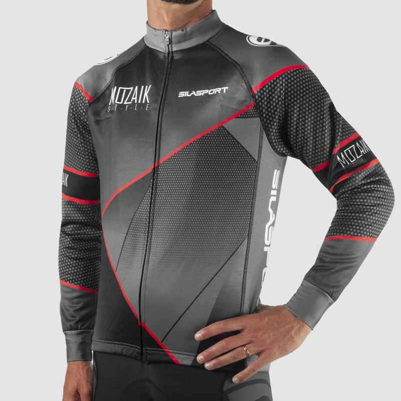 MAILLOT / VESTE MI-SAISON EVO SILASPORT MOZAIK STYLE GRIS V-MAILLOT SILA SPORT 