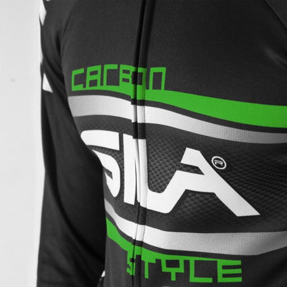MAILLOT / VESTE MI-SAISON SILA CARBON STYLE 2 - VERT 1620 V-MAILLOT SILA SPORT 