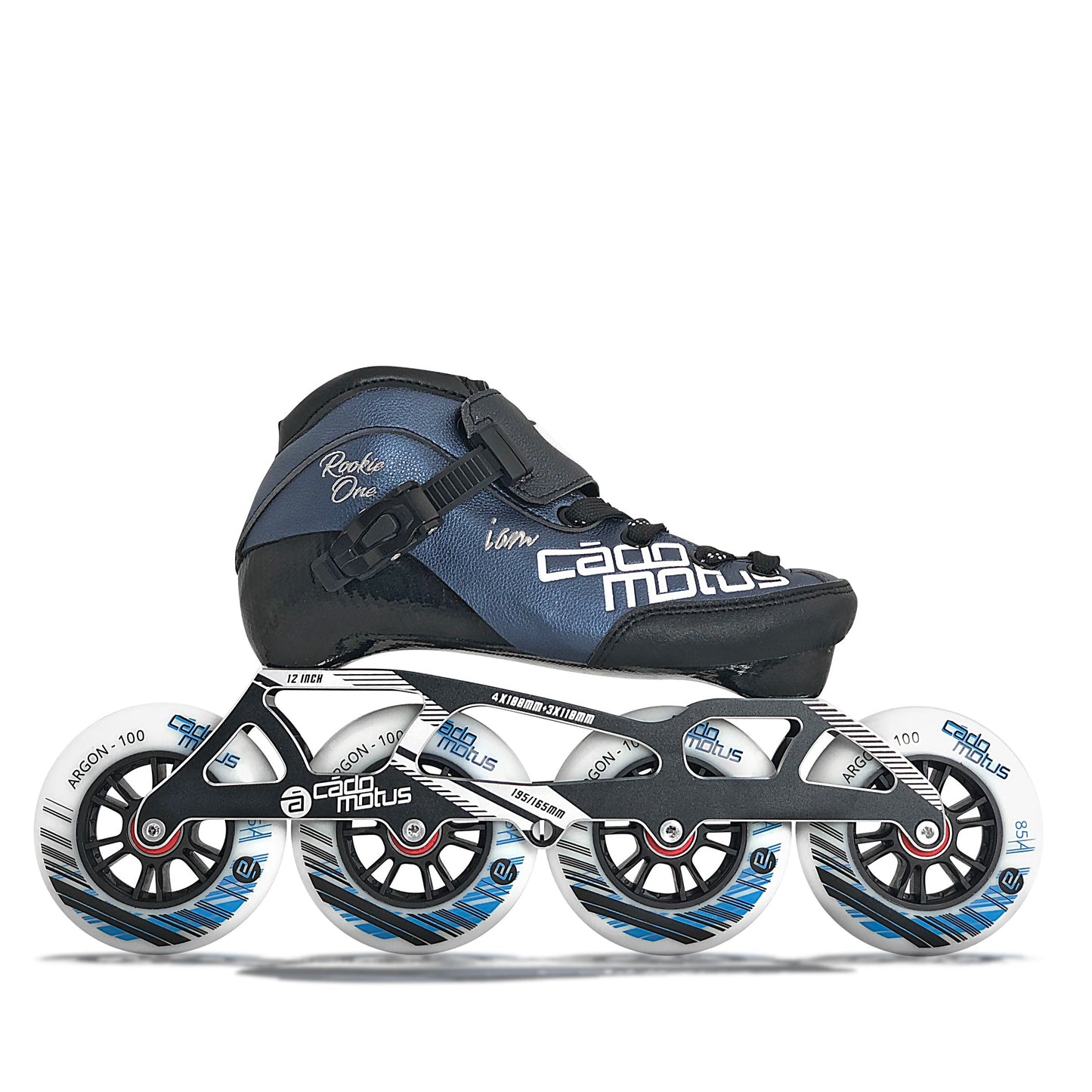 Roller Rookie Two pour enfants 4x100 | Configuration de course 3x110 + support de cheville supplémentaire R-CHAUSSURE CADOMOTUS 
