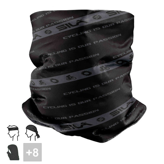 BANDANA TOUR DE COU MULTIFONCTION SILA - CYCLING PASSION NOIR / ANTHRACITE